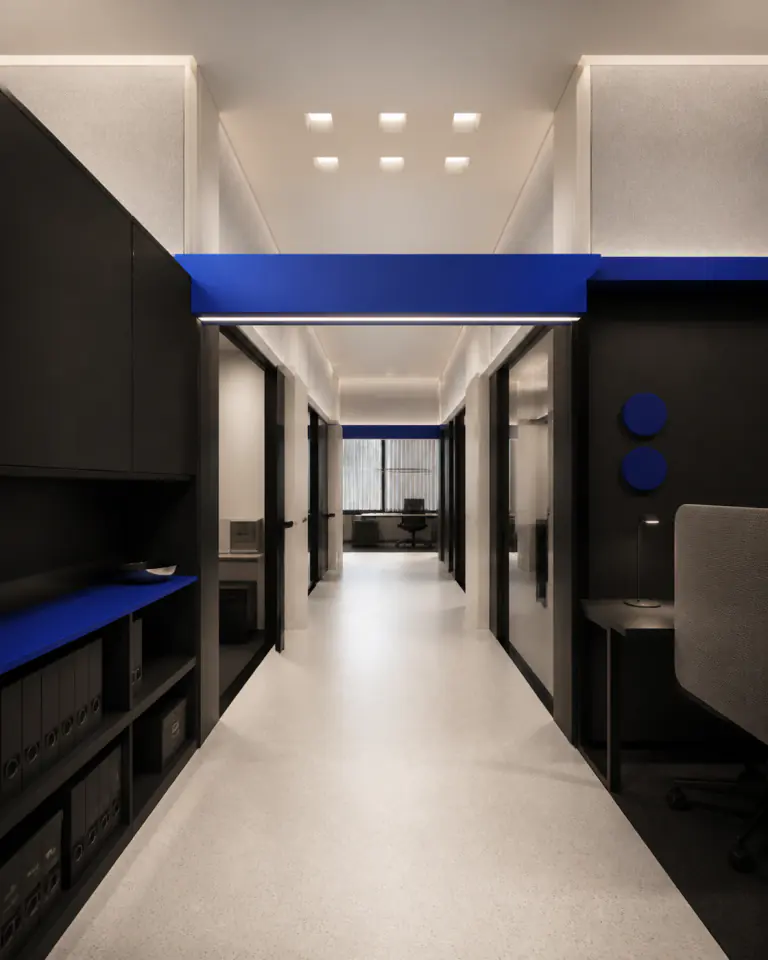 AI-generated illustrative office visualization for the self-initiated Bruton Place IV study; not completed client work.